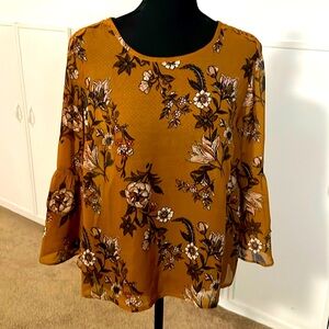 REWIND Brown Floral Blouse